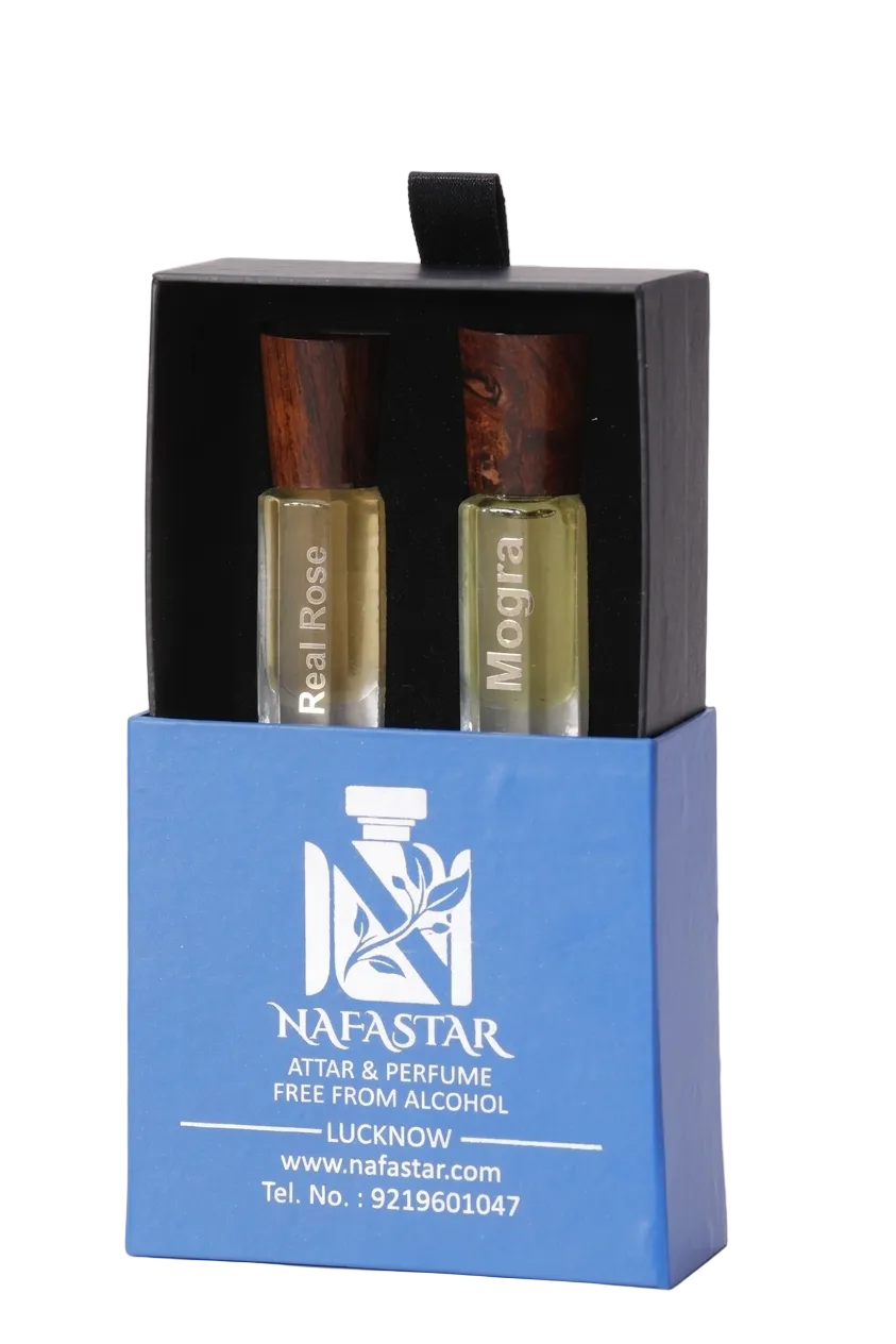 The Floral Bloom Duo: Real Rose & Mogra - Rose Attar Collection