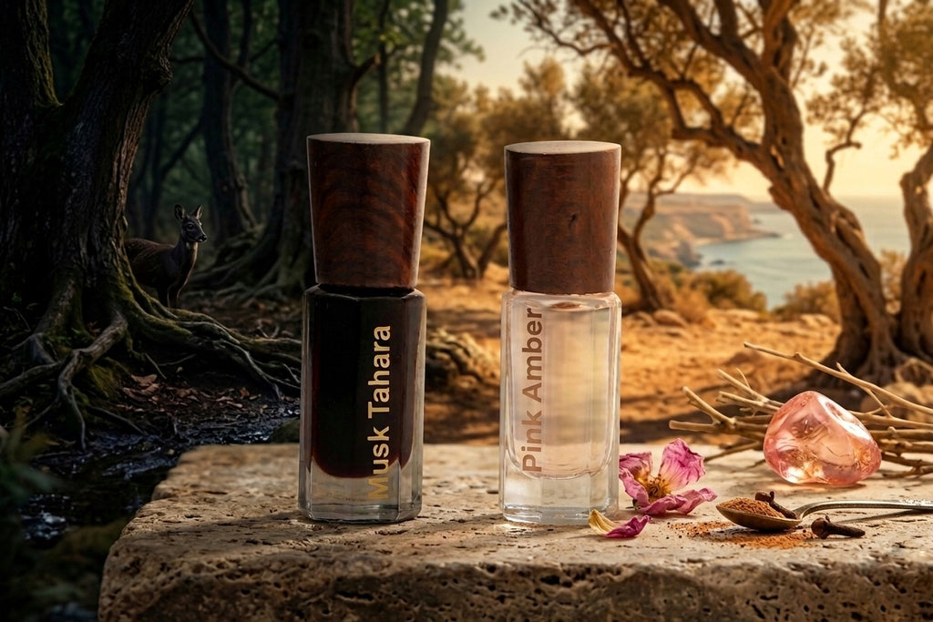 The Radiant Duo: Pink Amber & Musk Tahara Attar Collection