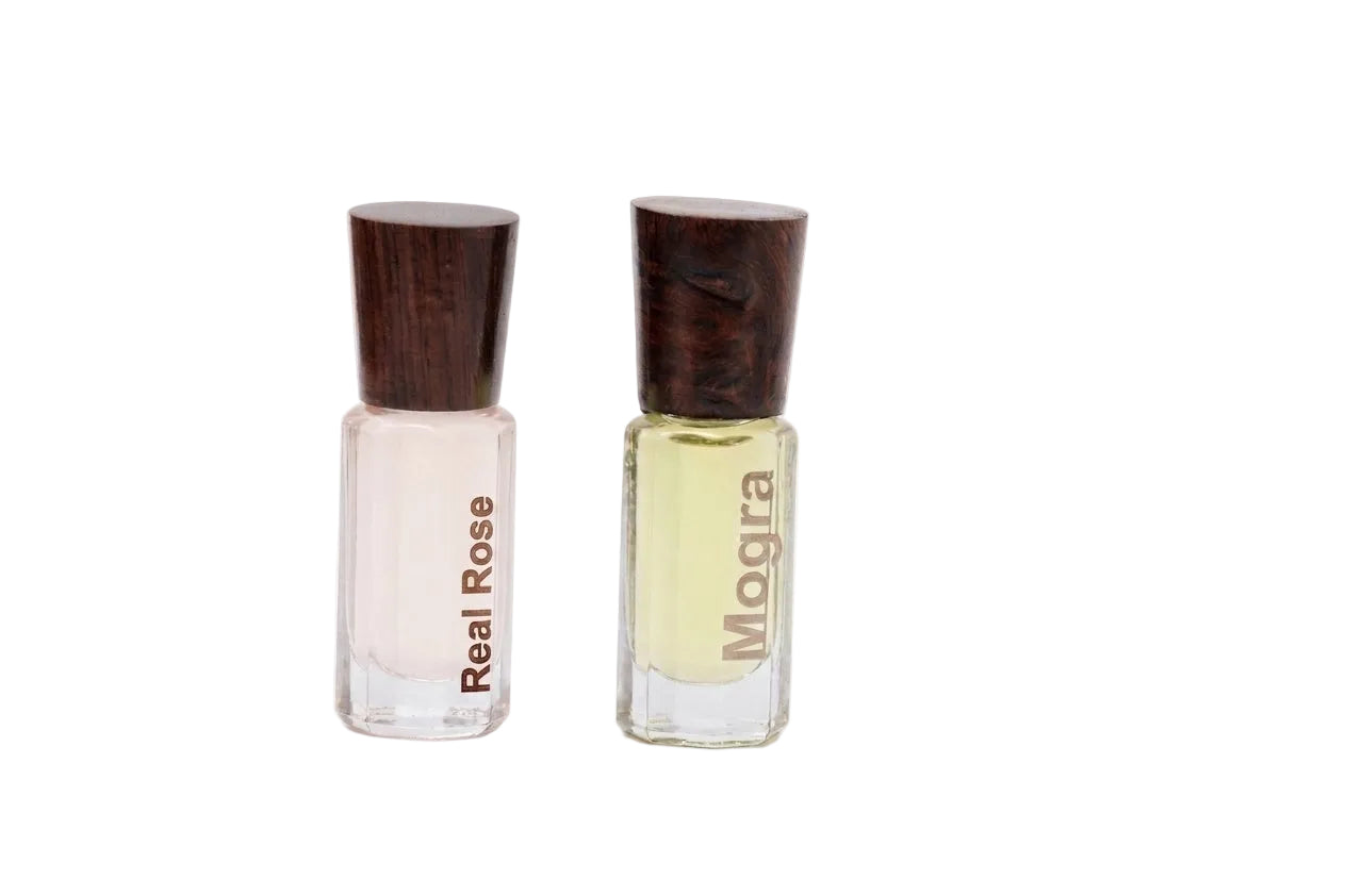 The Floral Bloom Duo: Real Rose & Mogra - Rose Attar Collection