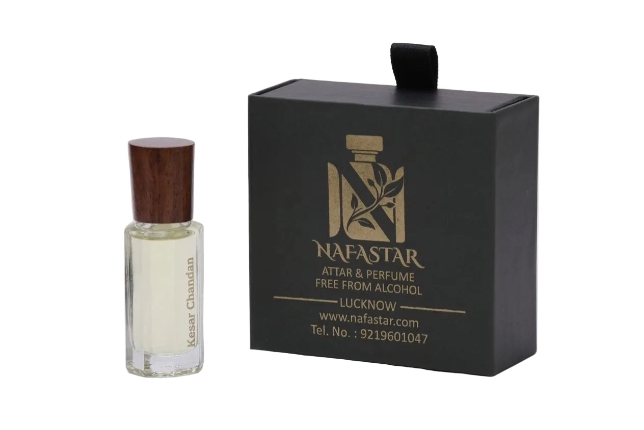 Kesar Chandan Attar | Premium Saffron & Sandalwood Perfume Oil | Pure Traditional Blend