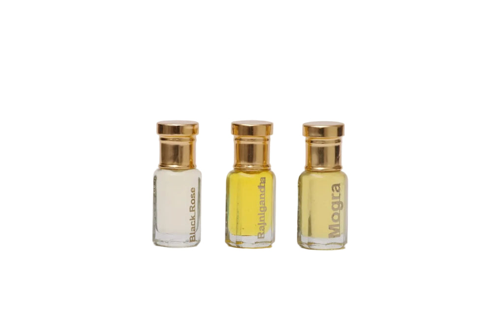 Midnight Noir Elegance: A Seductive Blend of Black Rose, Rajnigandha, and Mogra Attars