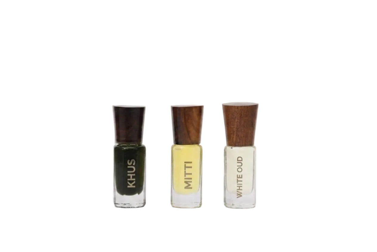 Nafastar Signature Attar Trio – Khus, Mitti & White Oud