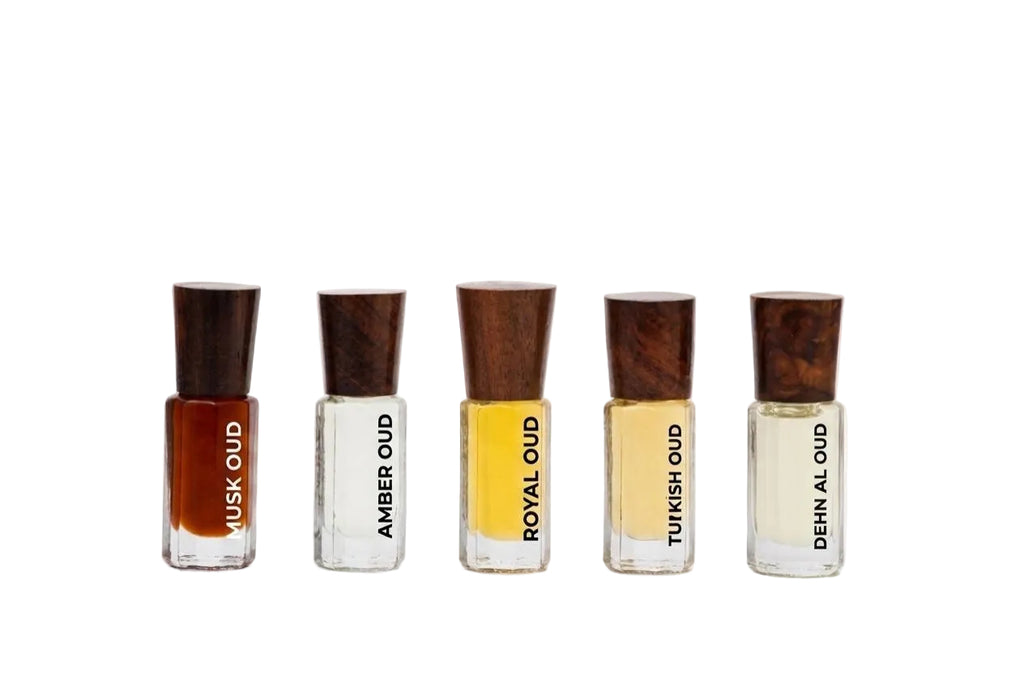 Nafastar Oud Collection | 5-Piece Premium Attar Set | Musk Oud, Amber Oud, Royal Oud, Turkish Oud & Dehn Al Oud
