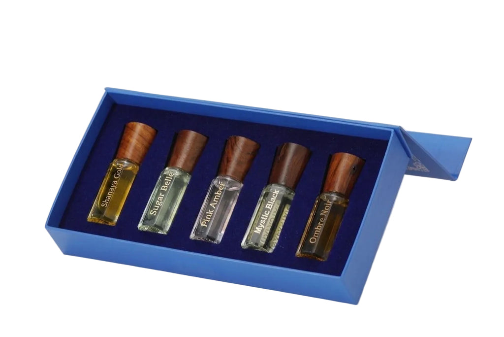The Signature Collection: 5-Piece Premium Fragrance Set | Shanaya Gold,Sugar Belle,Pink Amber,Mystic Black & Ombre Noir