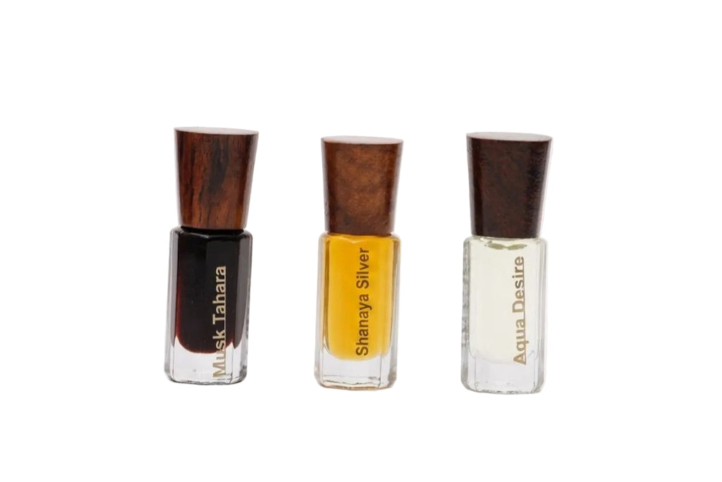 Iconic 3-Piece Attar Collection | Musk Tahara, Shanaya Silver & Aqua Desire |